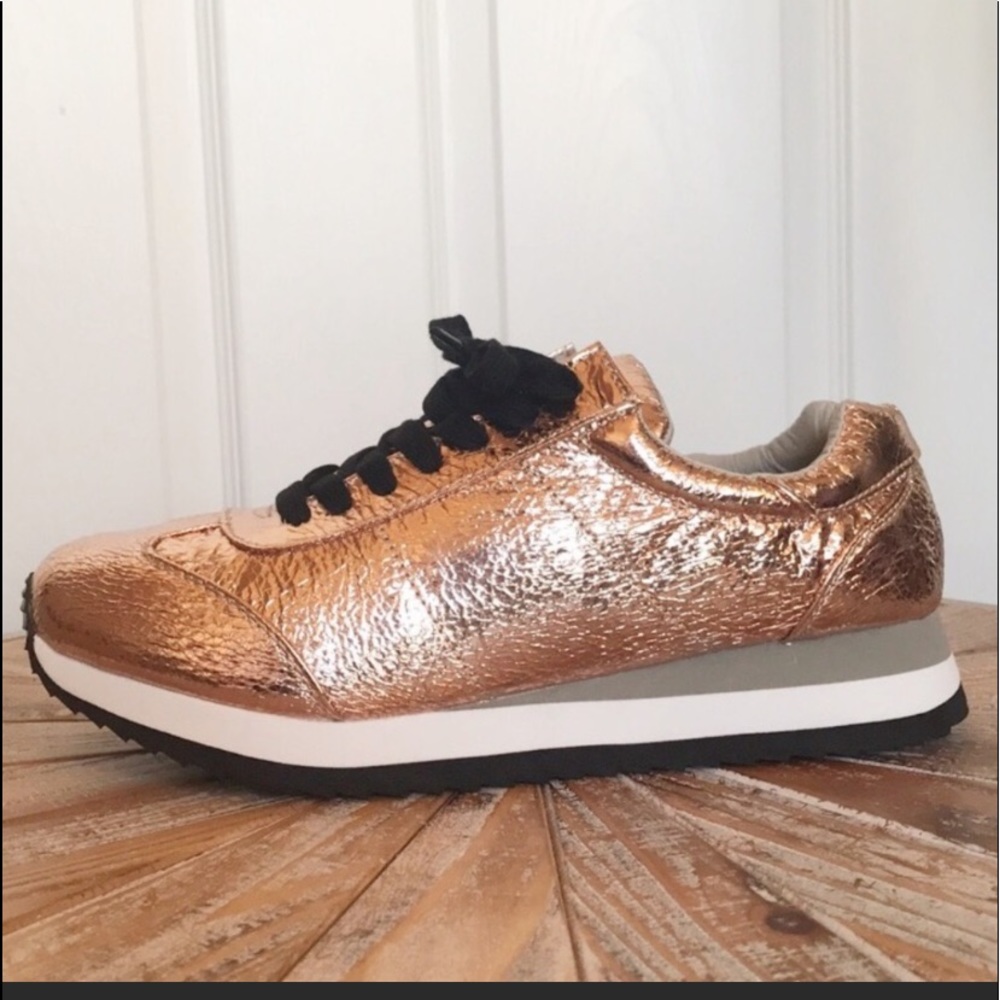 New Rose Gold Metallic Sneakers